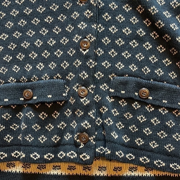 G.H.Bass&Co-looks like a Large-blue/green/tan/red button down cardigan sweater - Picture 6 of 10